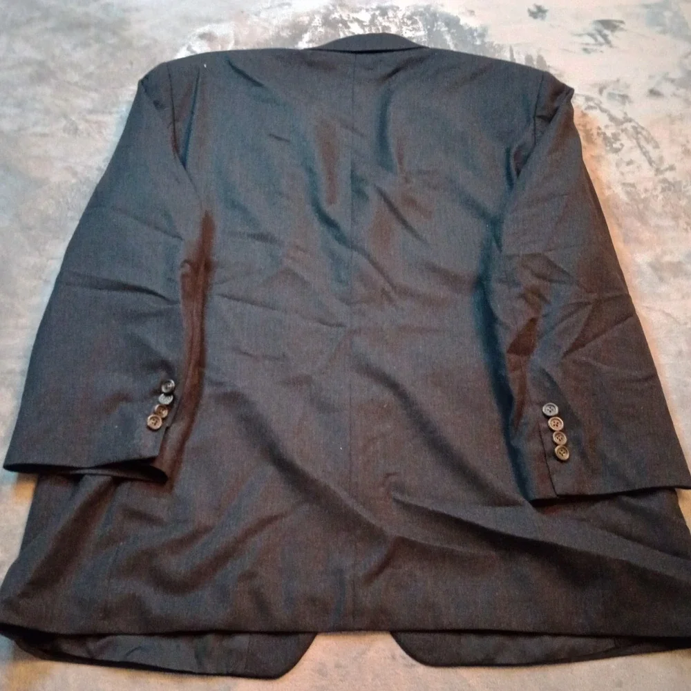 Lauren Ralph Lauren‎ Suit 3 Piece Blazer Vest Pants Dark Grey Single Breasted